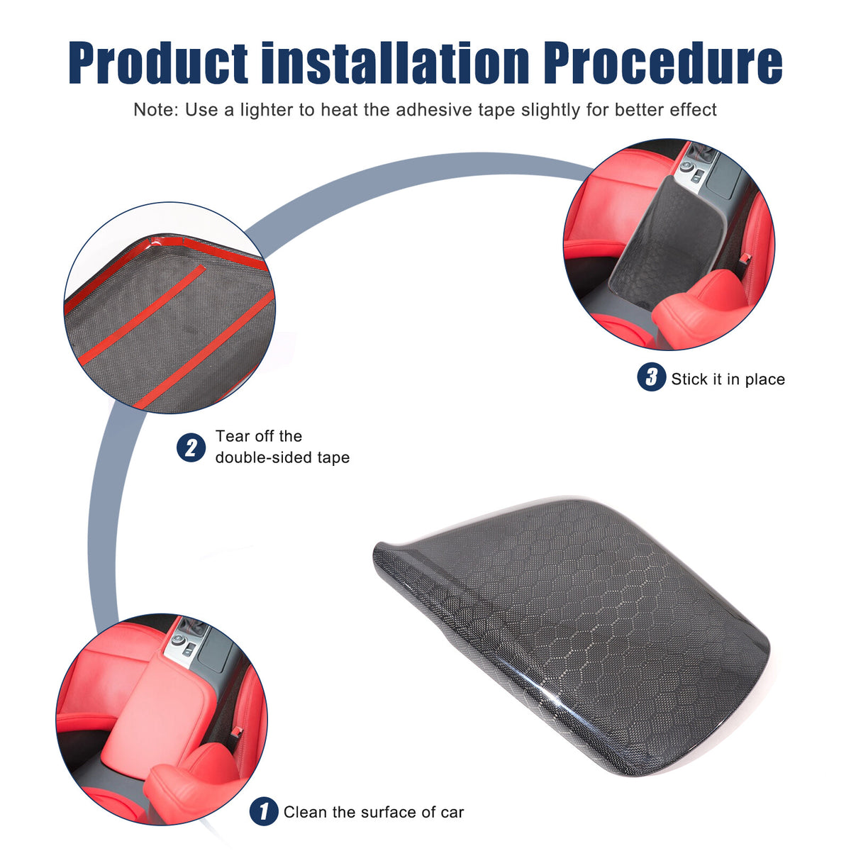 Honeycomb Carbon Fiber Center Console Armrest Box Cover For Corvette C7 2014-19 4