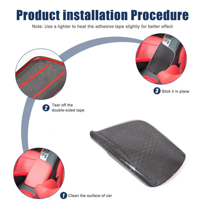 Honeycomb Carbon Fiber Center Console Armrest Box Cover For Corvette C7 2014-19 4