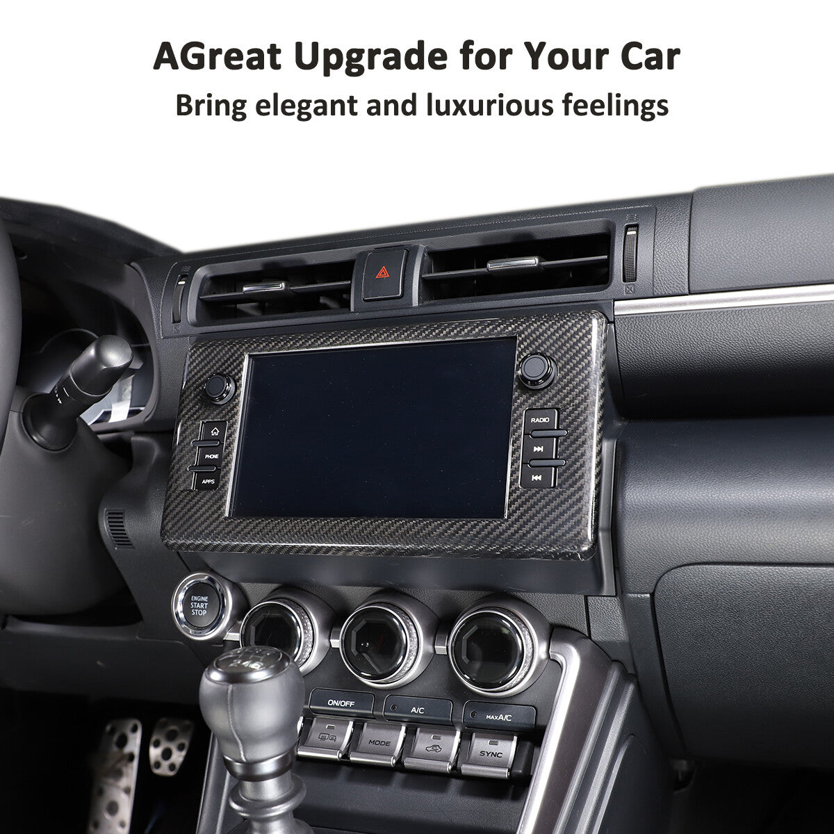 Carbon Fiber Touch Display Navigation Screen Trim For GR86/Subaru BRZ 2022 US 5