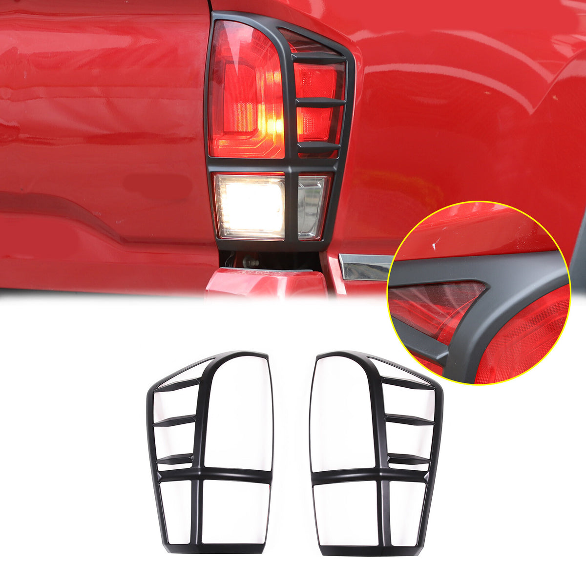 Matte Black Rear Taillight Trim Cover Bezel For Toyota Tacoma 2016-2023 1
