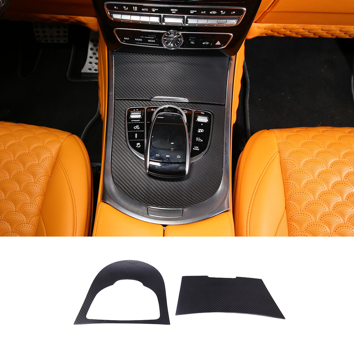 Carbon Fiber Central Gear Shift Panel trim For Mercedes Benz G Class 19-20 13