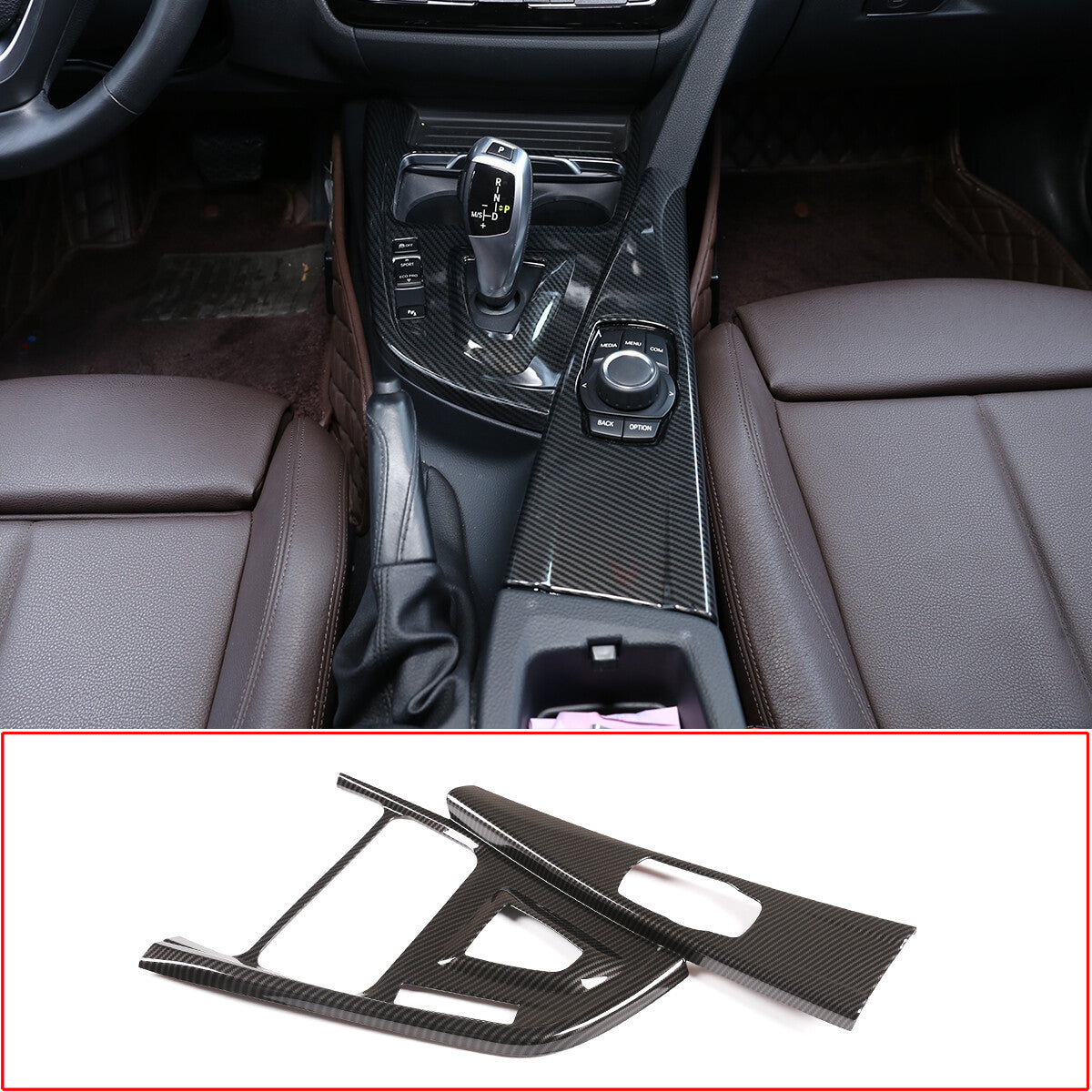 ABS Carbon Fiber Gear Shift Panel Cover Trim For BMW 3 Series F30 F34 2013-2019 1