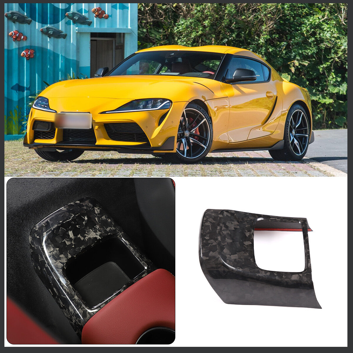 Forged Carbon Fiber Rear Storage Box Protect Cover Fr TOYOTA SUPRA MK5 A90 19-24 4