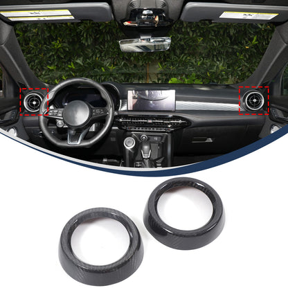 Real Carbon Fiber Center Side Air Vent Outlet Ring Trim For Alfa Romeo Tonale 2