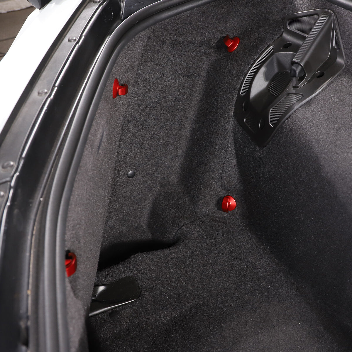 Red Aluminum Alloy Front and Rear Storage Box Trunk Hooks For 20-26 Corvette C8 1