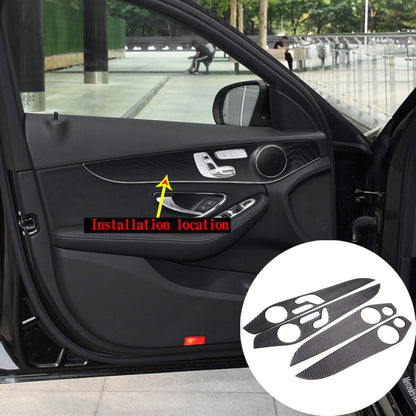 Carbon Fiber Door Panel Trim Cover Strip For Mercedes Benz C Class W205 2014-20 6
