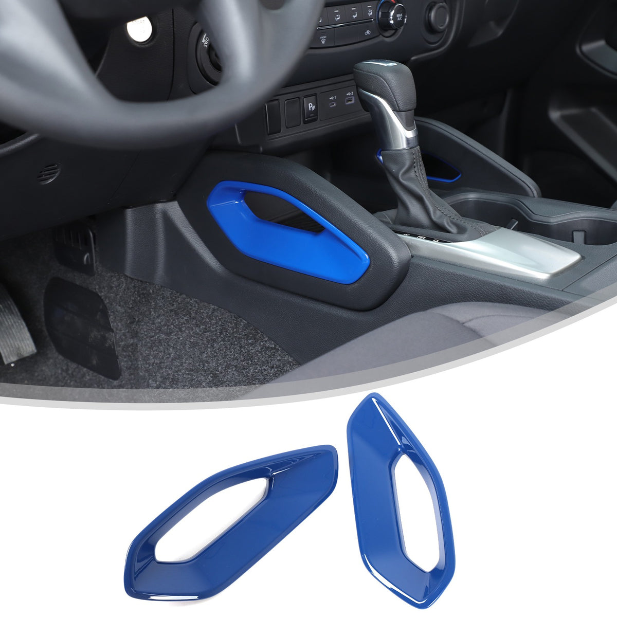 ABS Blue Center Console Side Armrest Frame Trim For Nissan Frontier 2022+ US 19