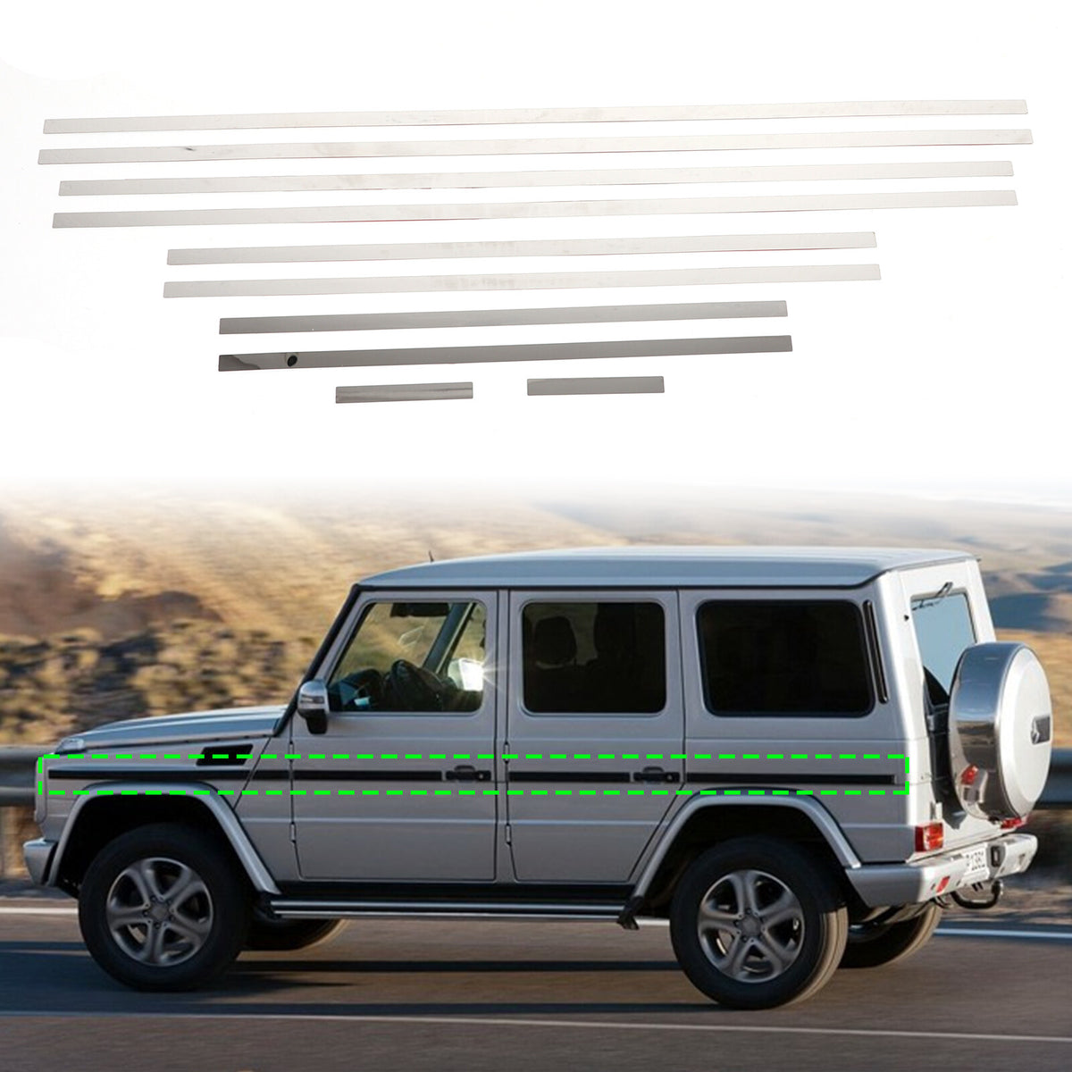 Body Side Door Moulding Cover Trim For Benz G Class W463 G350 G55 G63 2004-18 6