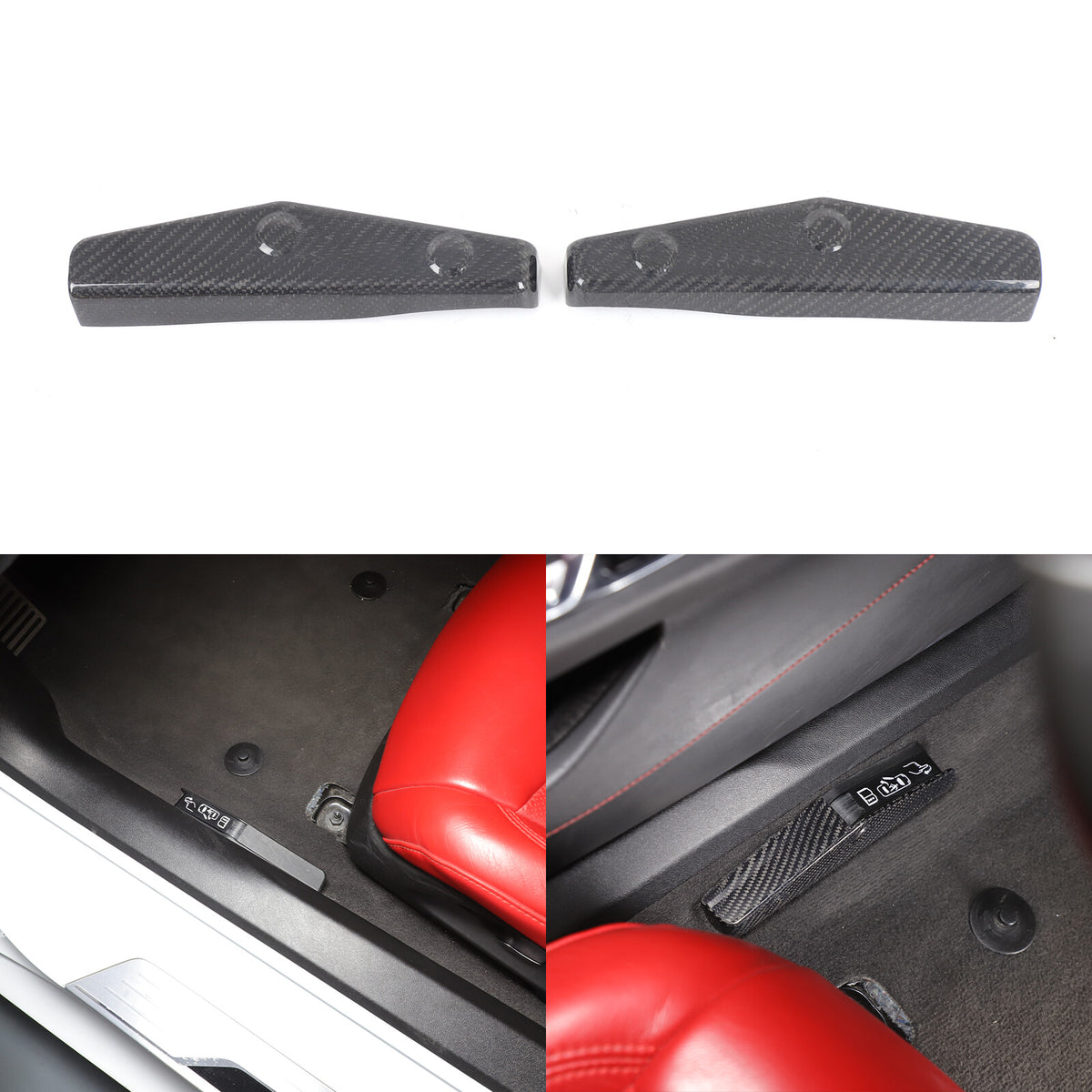 Real Dry Carbon Fiber Emergency Door Lock Switch Trim for Corvette C8 2020+ 21