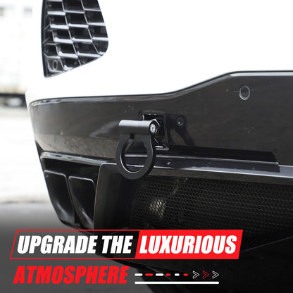 Black Aluminum Front & Rear Bumper Track Racing Tow Hook Trailer For Corvette C8 23