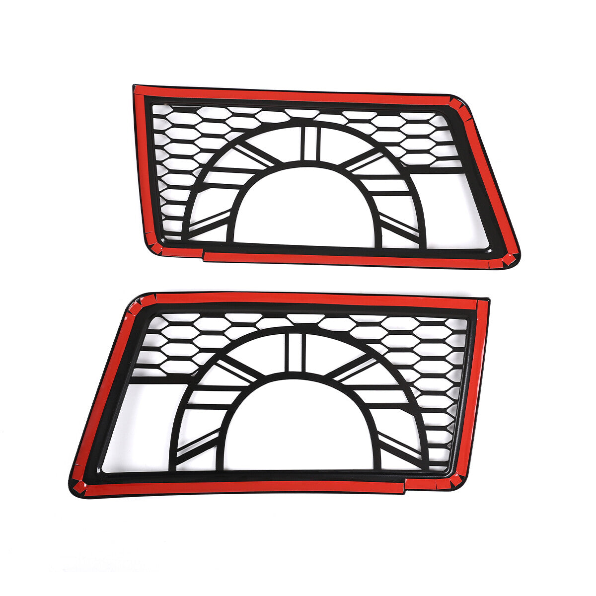 Black Metal Front Head Light Lamp Cover Trim For 2020-2022 Land Rover Defender 6