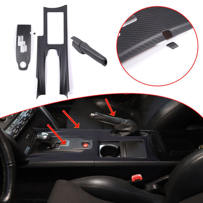 Matte Real Carbon Fiber Console Gear Shift Trim Sets For Nissan GTR R35 08-16 1
