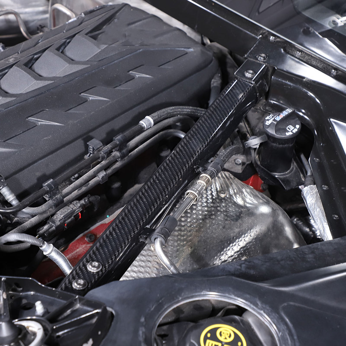 Real Dry Carbon fiber Engine Bay Crossmember Panel Trim Cover For Corvette C8 4
