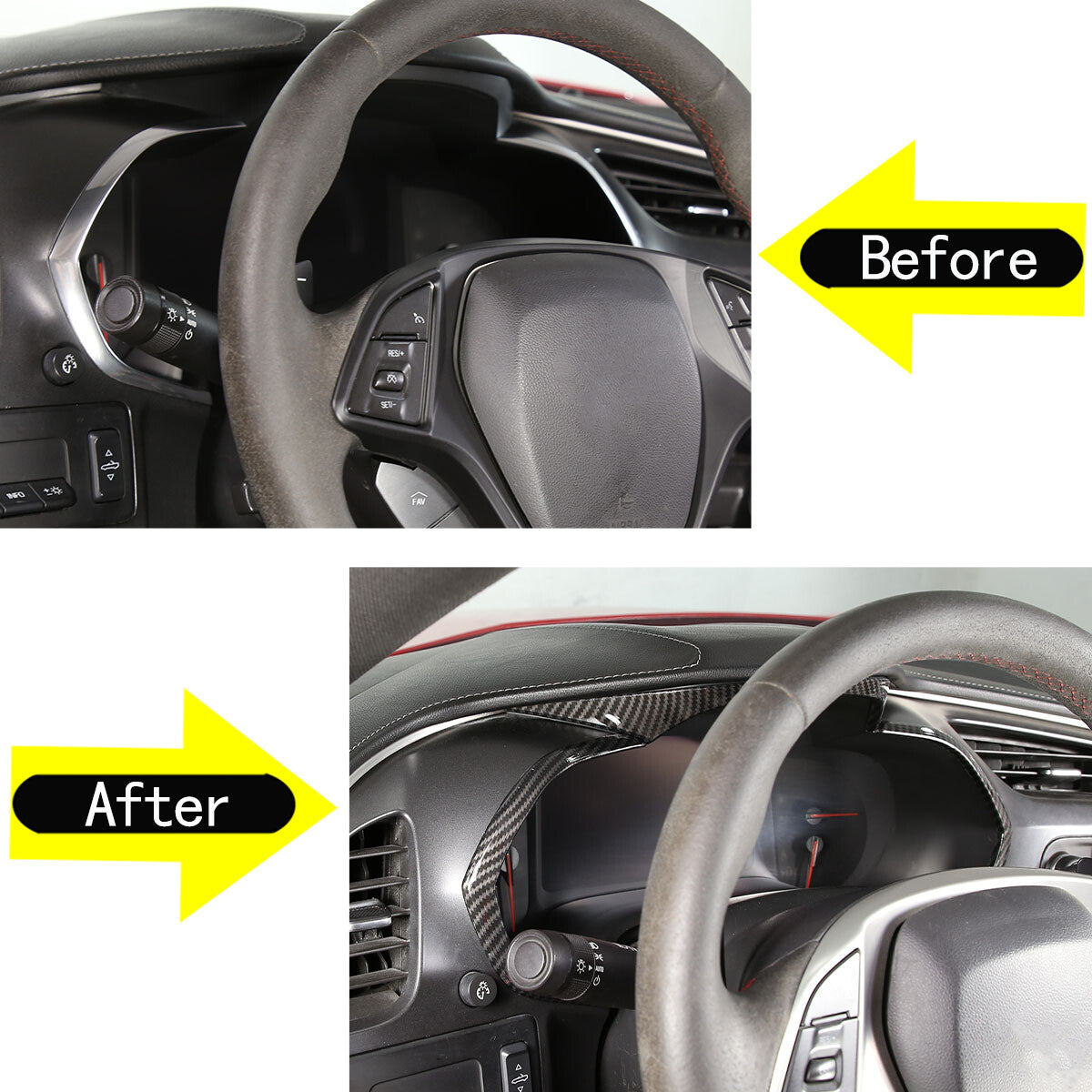 ABS Carbon Fiber Interior Center Console Panel Trim Set For Corvette C7 2014-19 - Variants 1-5 11