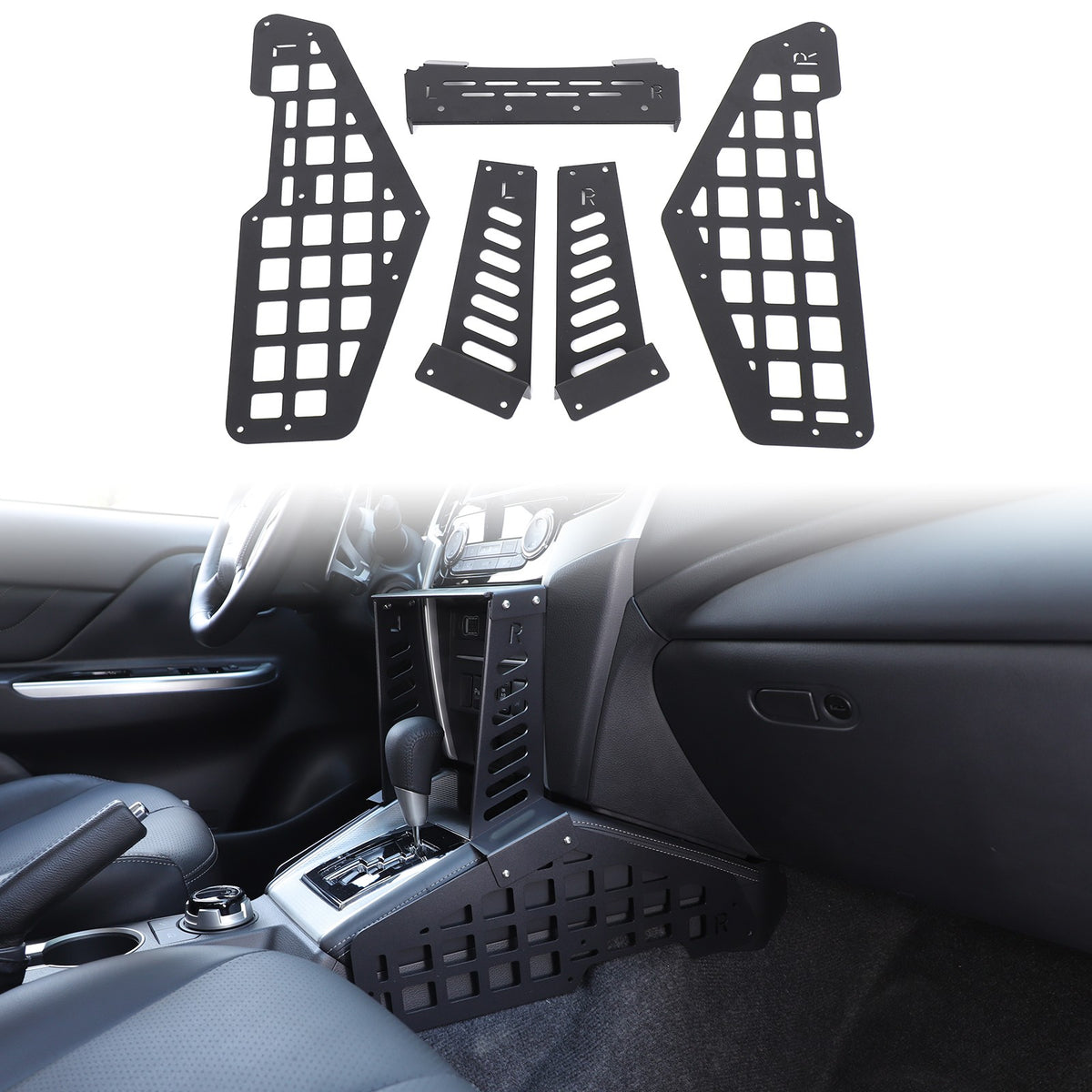 Center Console Molle Panel Digital Device Mount For Mitsubishi L200 Triton 19-23 3