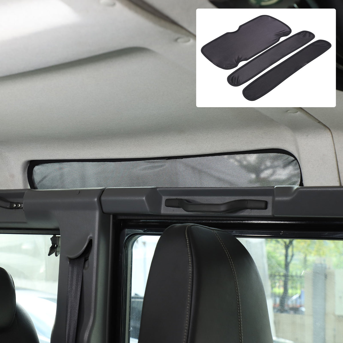 Black Memory Steel Sunroof Sunshade Cover For Land Rover Defender 2004-2018 1
