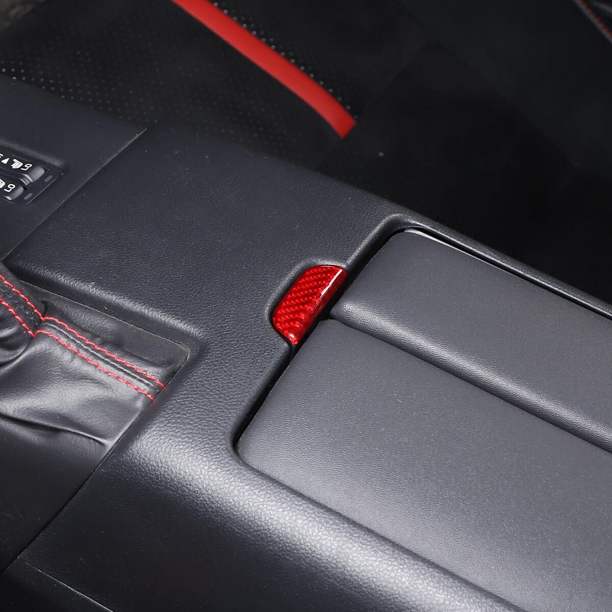 Red Real Carbon Fiber Interior Center Console Trim Set Kit For Subaru BRZ 22+ 32