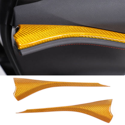 Yellow Carbon Fiber Interior Window Upper Door Panel trim For Corvette C8 20-26 2