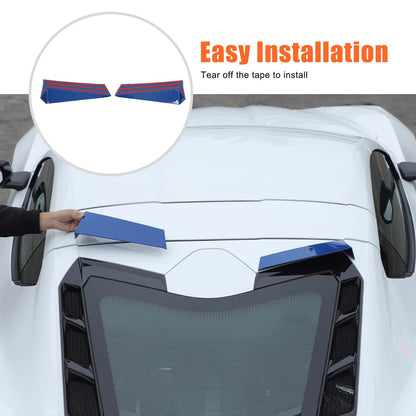Blue Rear Windshield Spoiler Anti-wind Buffeting Deflector for Corvette C8 Coupe 5