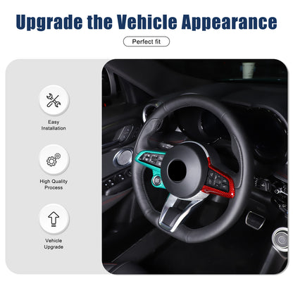 Tri-Color Carbon Fiber Steering Wheel Cover Trim for Alfa Romeo Tonale 2023-2024 20
