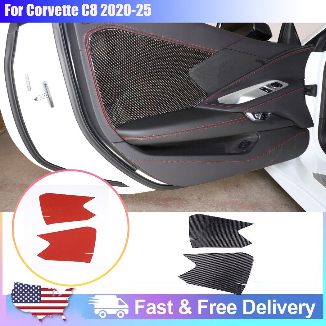 Carbon fiber Interior Door Large Panel Sticker Trim For Corvette C8 2020-2026 US 1