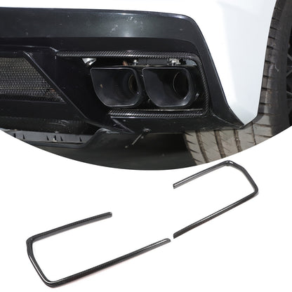 Real Dry Carbon Fiber Rear Tailpipe Trim Ring Cover For Corvette C8 2020+ 17