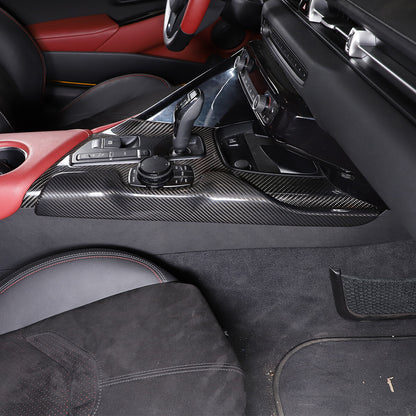 Carbon Fiber Center Console Side Panel Trim Part Kit For GR Supra 2019-2024 5