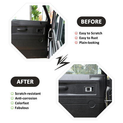 For Land Rover Defender 4Dr 2004-18 Alloy Silver Replace Door Handle trim 7