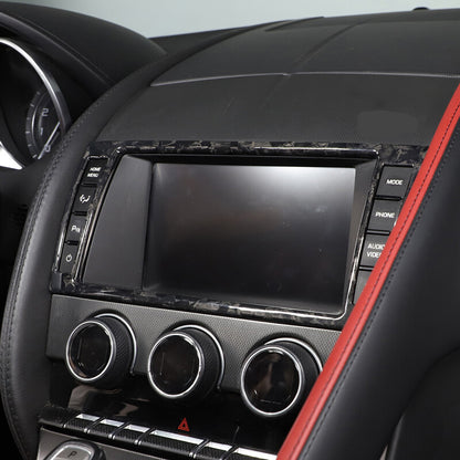 Forged Carbon Fiber Center Console Dashboard Display Trim For Jaguar F-Type 13+ 13