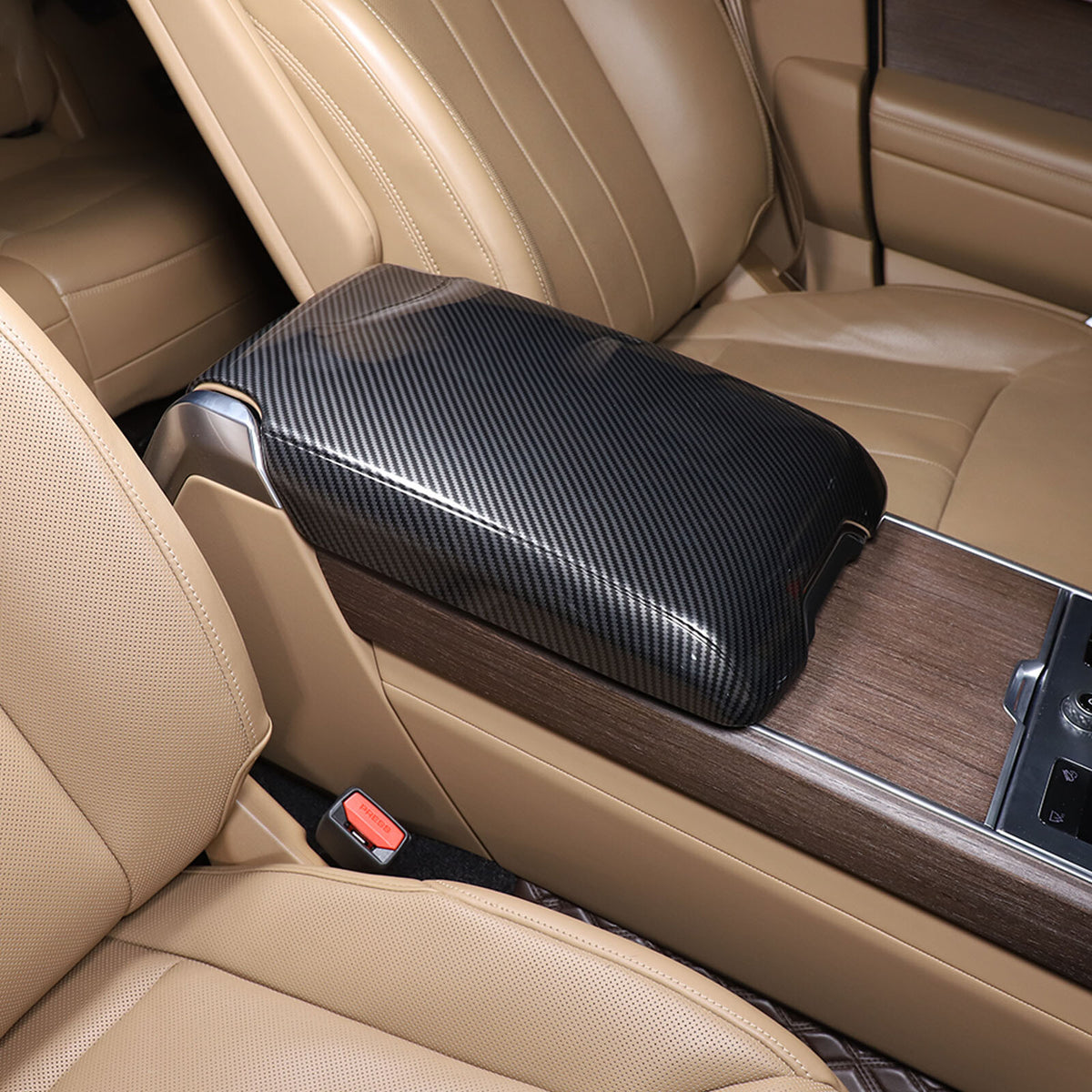 ABS Carbon Center Console Armrest Box Cover For Range Rover Sport/Vogue 23-24 2