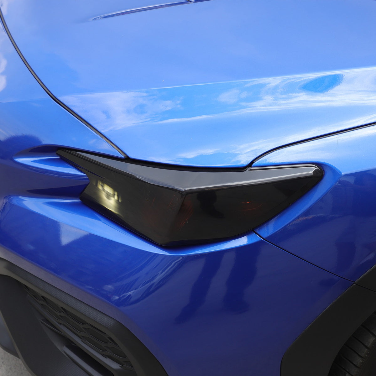 Transparent Gray ABS Smoked Front Headlight Cover Trim For Subaru WRX VB 2022+ 3