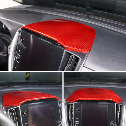 Red Real Carbon Fiber Center Navigation Screen Trim For Subaru Crosstrek GU 24+ 7
