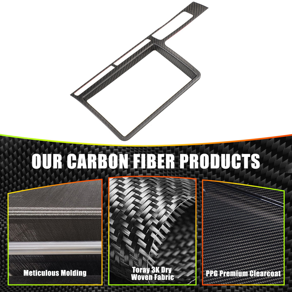 Matte Real Carbon Fiber Center Console Navigation Trim For Nissan GTR R35 08‑16 3