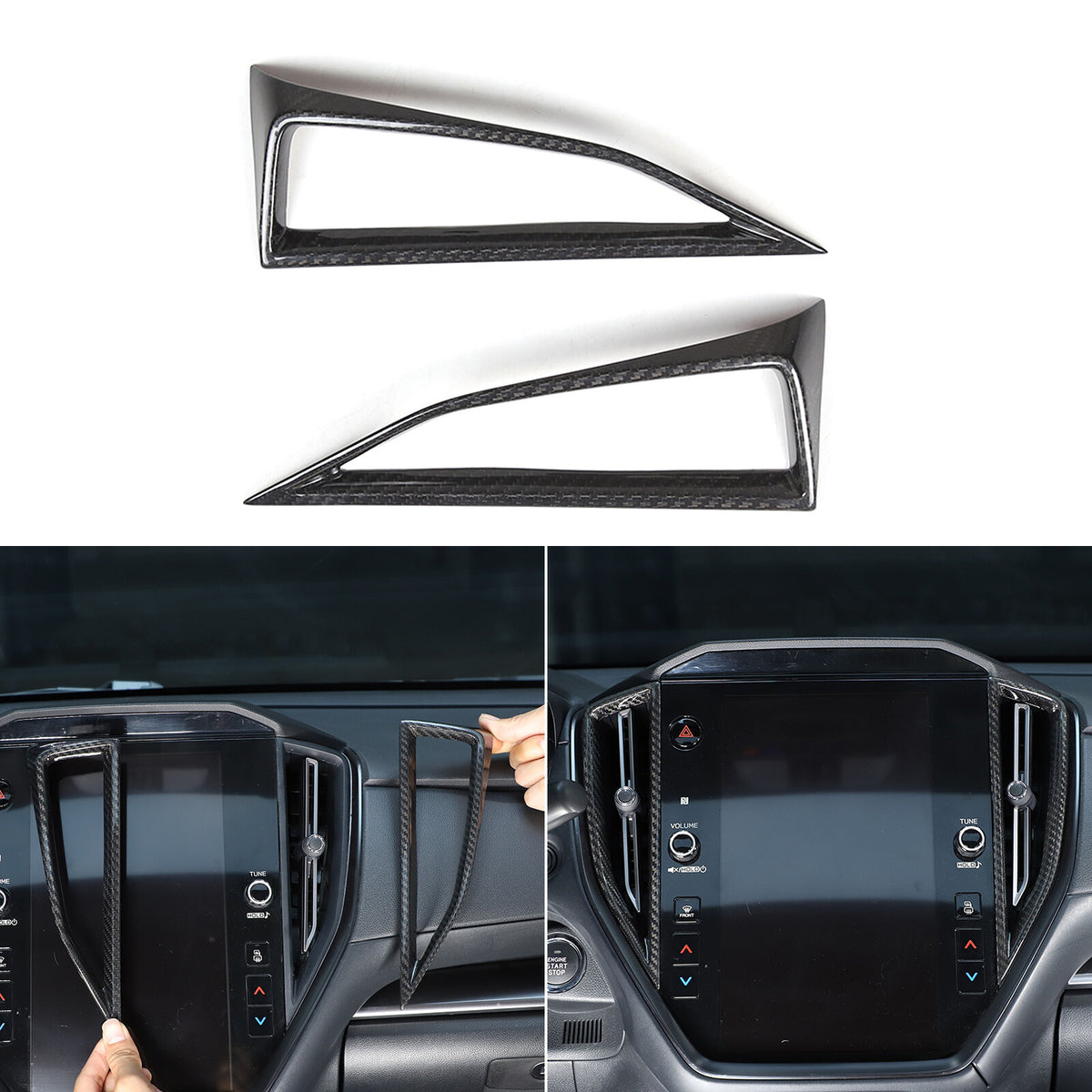 Real Carbon Fiber Interior Center Air Vent Cover Trim For Subaru WRX VB 22-24 21