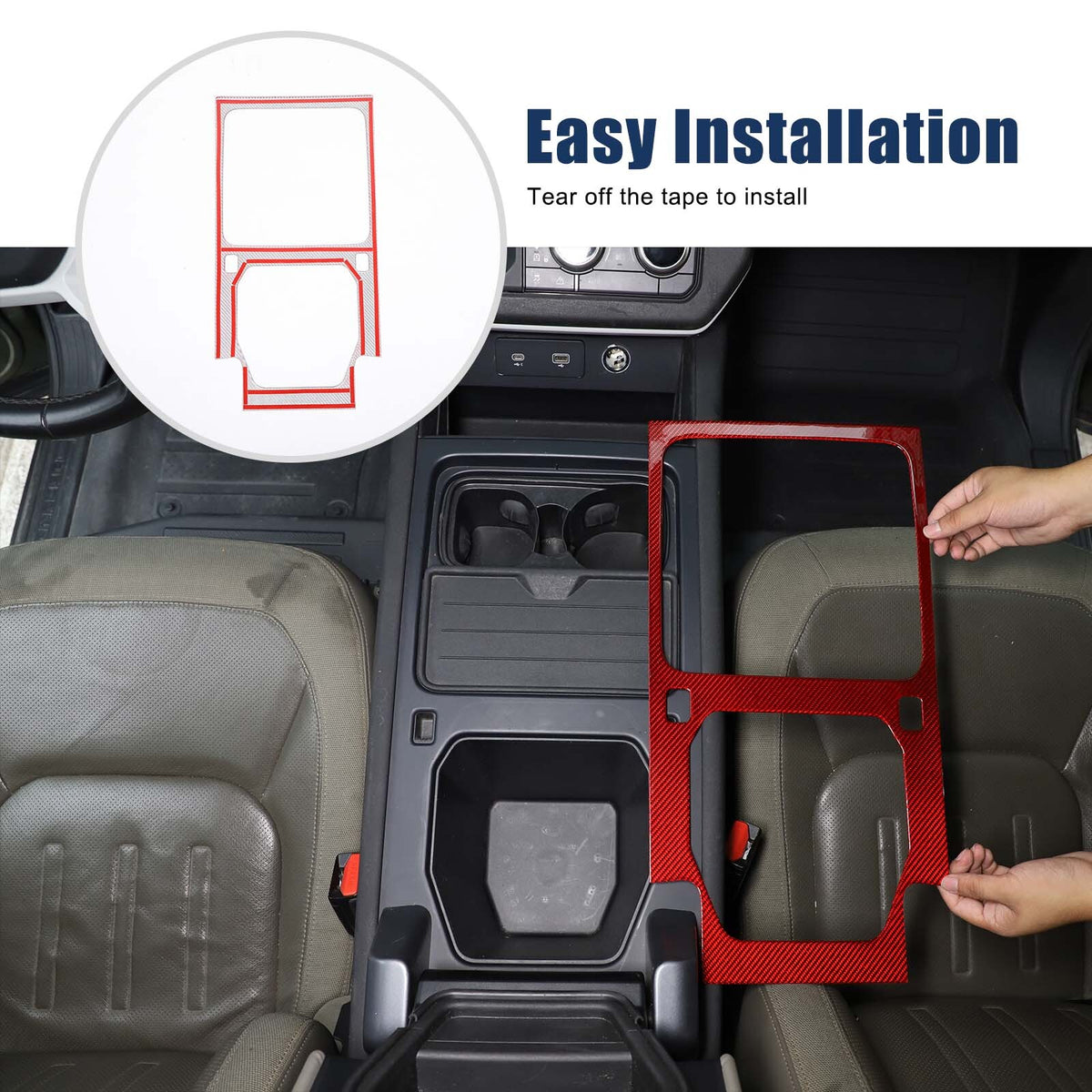 Real Carbon Fiber Console Water Cup Panel Trim For LR Defender L663 110 2020-23 20