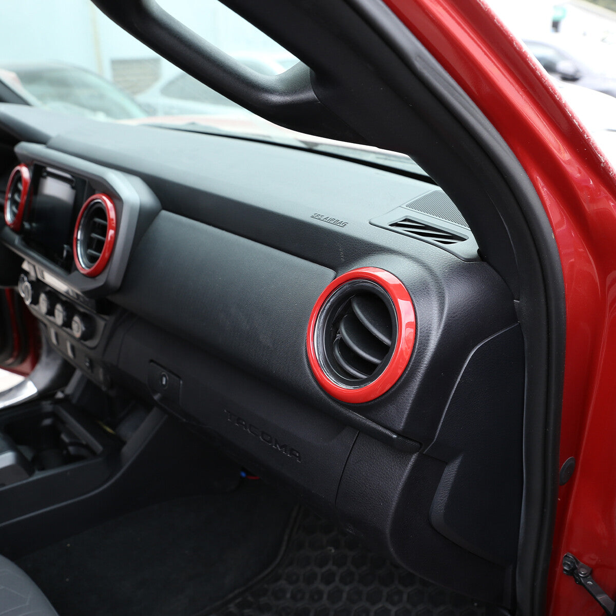 21PCS Red ABS Interior Central Control Decorative Trim For Toyota Tacoma 2016-20 8