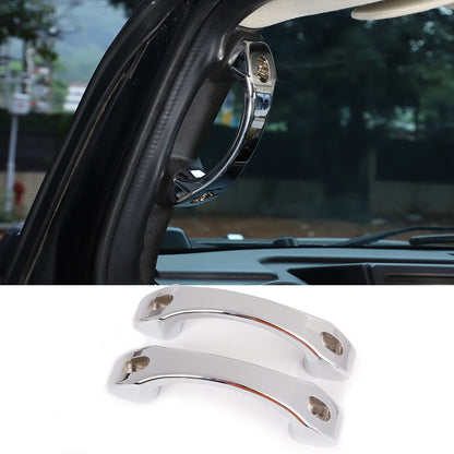 Silver Pair Set Pull Grab Handle A Pillar Alloy Post Trim For Hummer H2 2003-07 2