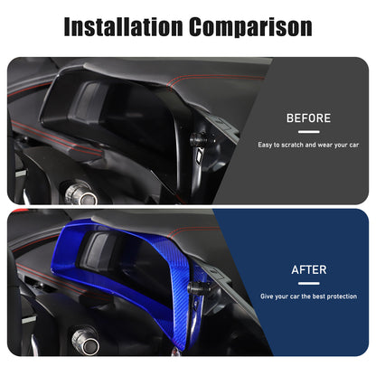 Blue Real Carbon Fiber Speedometer Instrument Trim For C8 Corvette 20-25 4