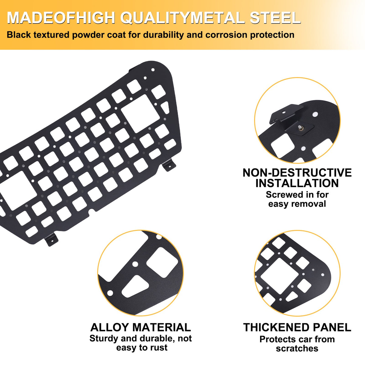 Aluminum Trunk Lid Hanging Bag Rack Molle Panel For Toyota Subaru BRZ 2022+ 14