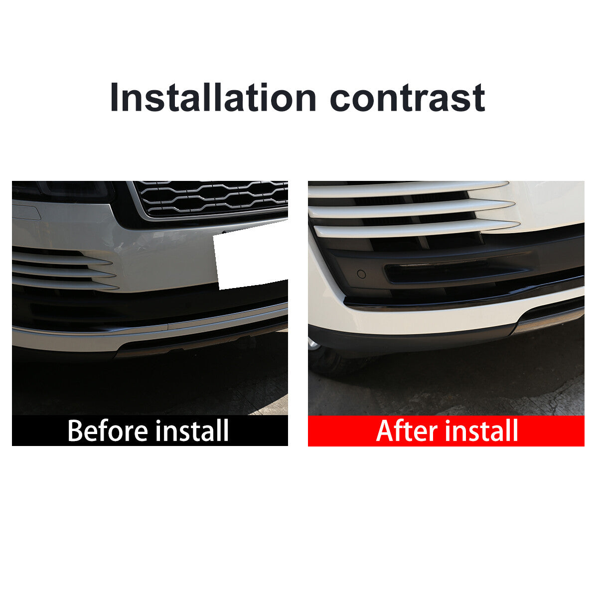 Gloss Black Front Grille Bumper Body Trim Kit For LR Range Rover Vogue HSE 18-22 15