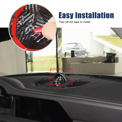 Real Carbon Fiber Instrument Panel Clock Cover Trim For Porsche 911 2019-2024 US 3