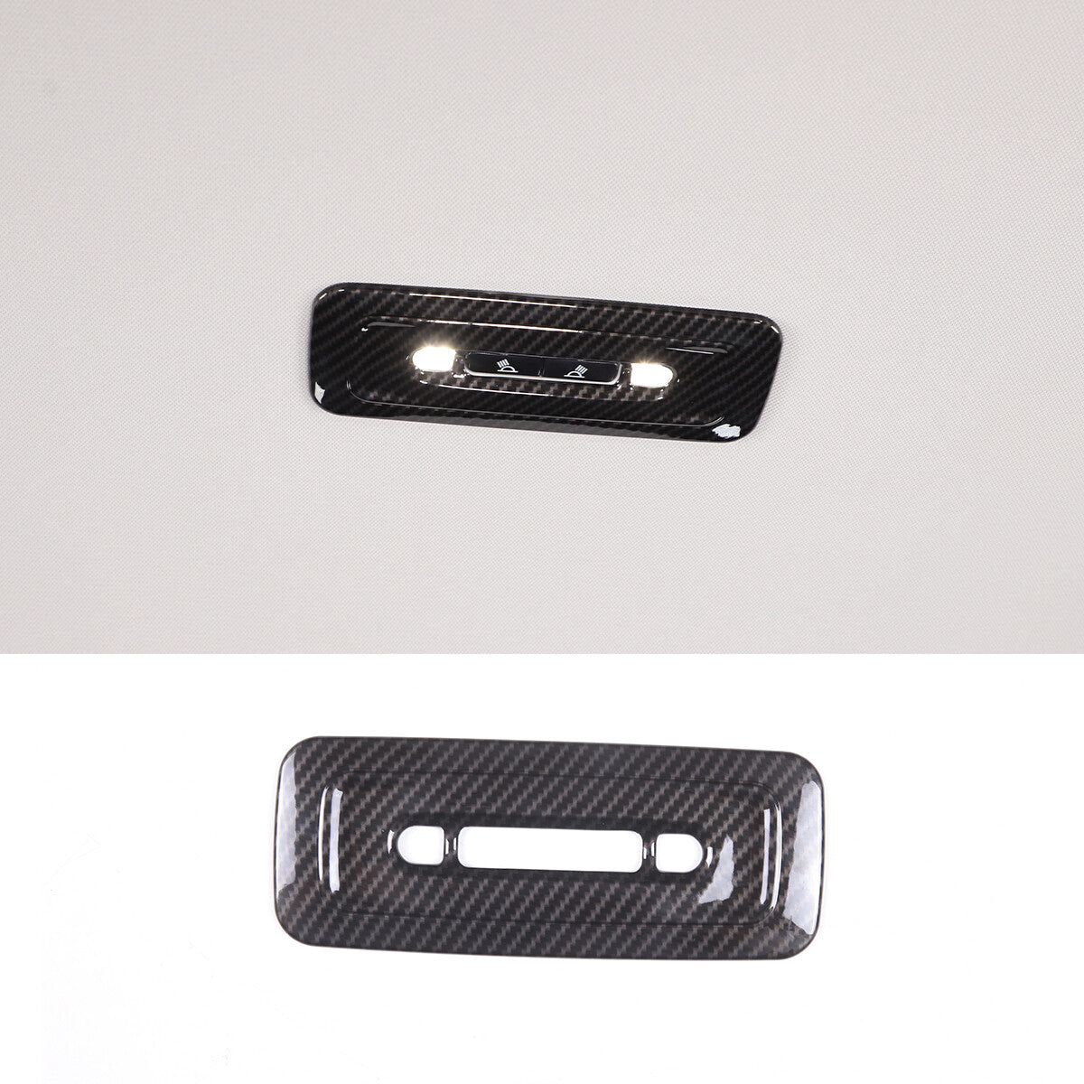 Carbon fiber Roof Reading Light Control Panel cover trim For Toyota Tundra 2022 3