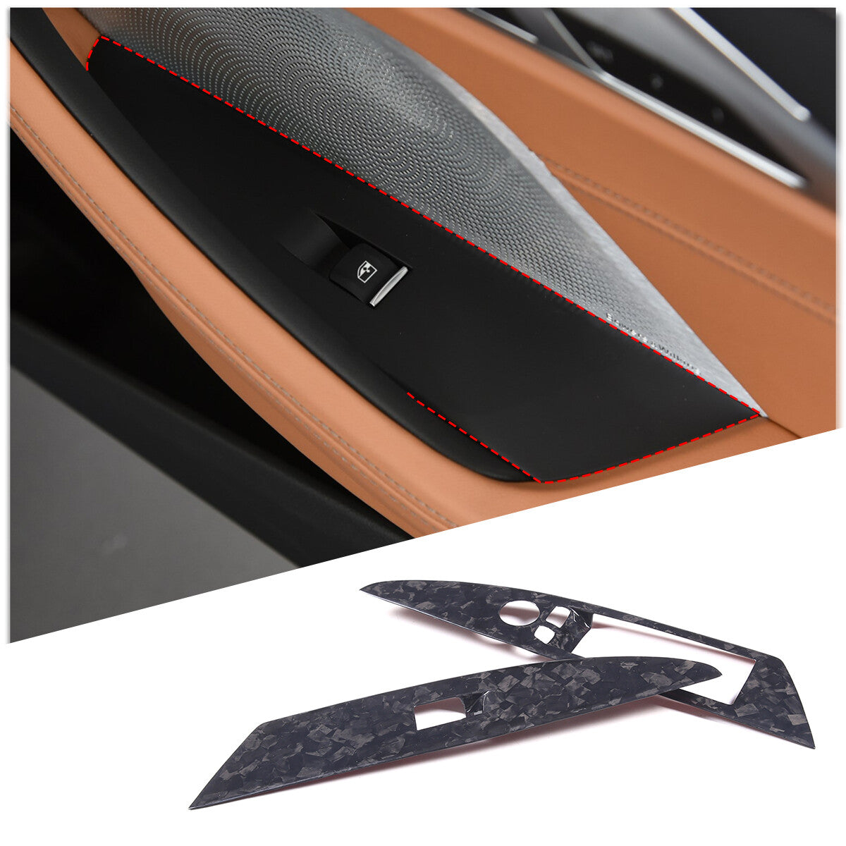 Forged Carbon Window Lift Frame Trim For BMW 8 Series G14 G15 840i M850i 2019-22 2