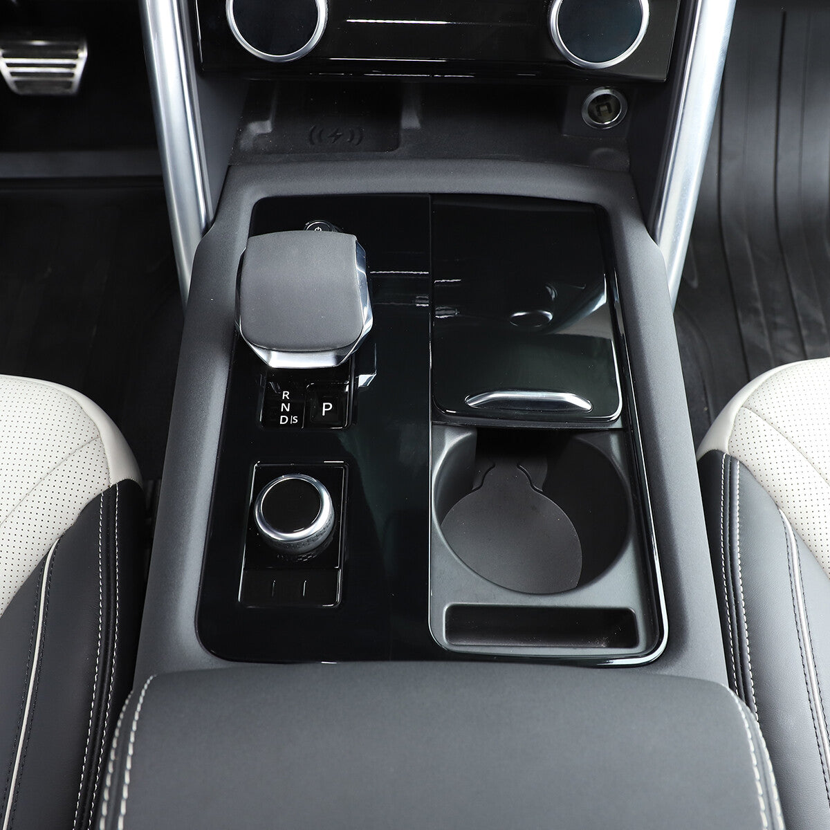 Glossy Black Center Gear Shift Cover Trim for Land Rover Discovery 5 2020-21 3