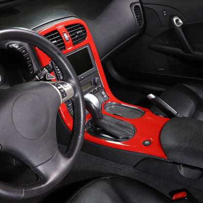 Red ABS Center Console Car Gear Shift Panel Trim For 2005-2013 Corvette C6 16
