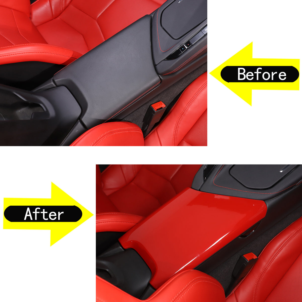 Red Full Interior Set Dash Panel Decor Cover Trim Kit For Corvette C8 2020-25 - Variants 1-5 68