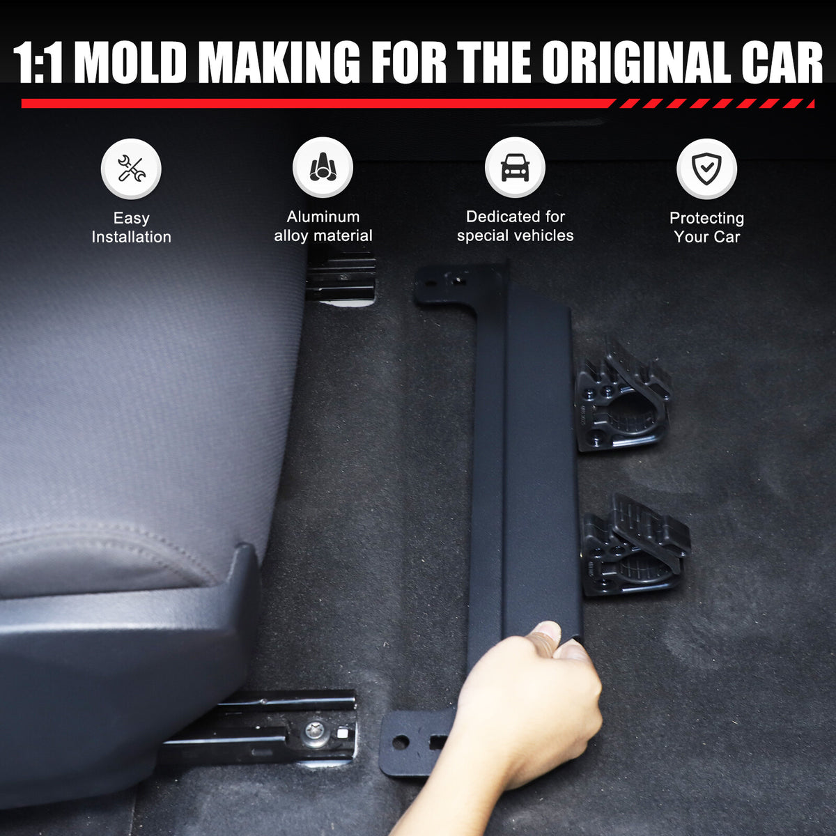 Under Seat Flashlight Holder Bracket Mount For Toyota Tundra 2022-2026 3