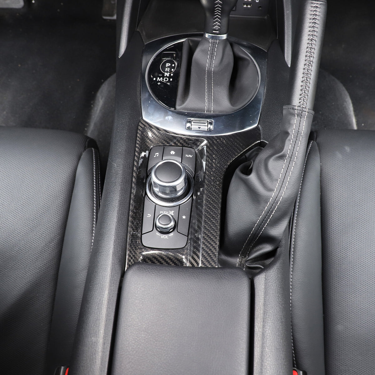 Real Carbon fiber Center Multimedia Panel Cover Trim For Mazda MX-5 2016-23 6