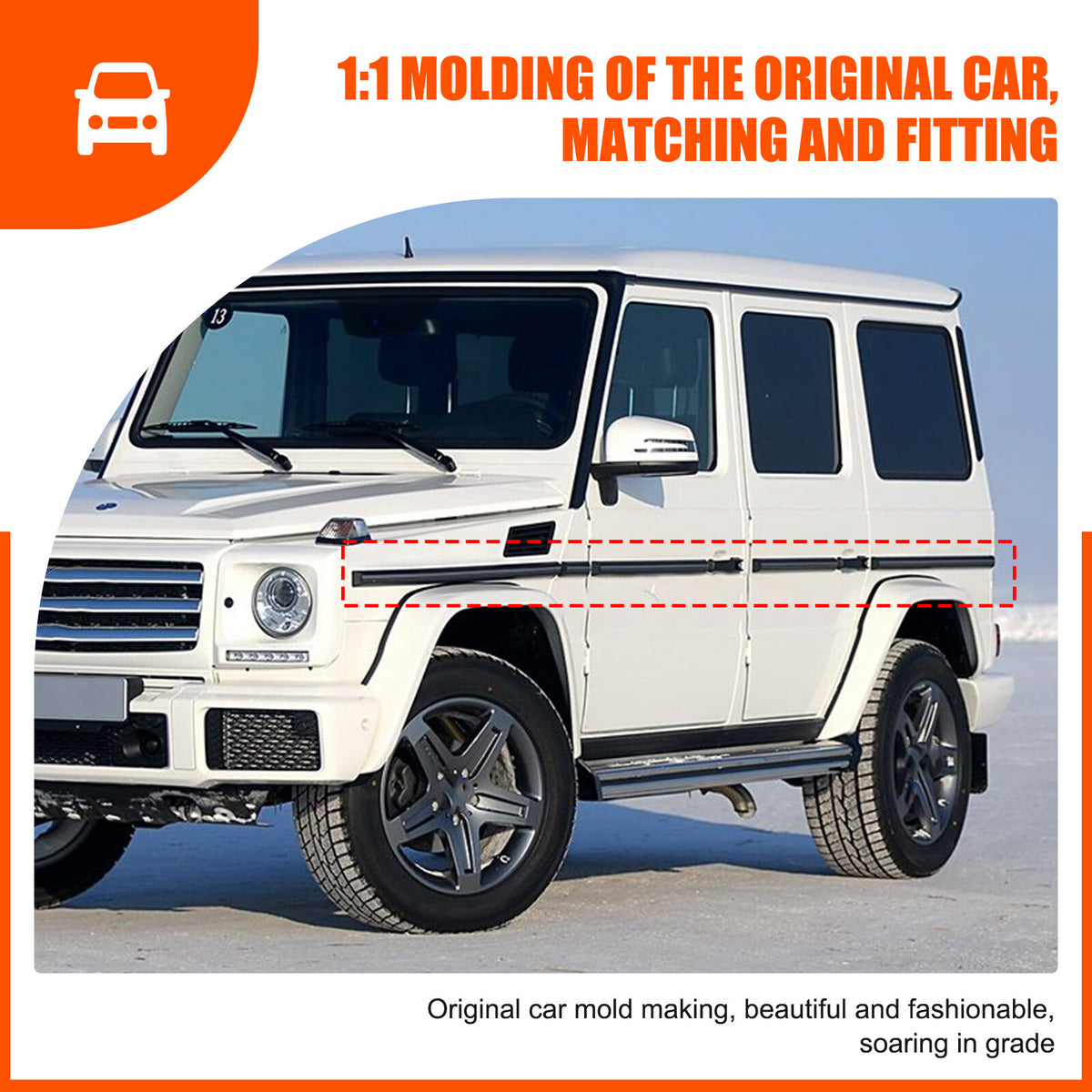 Red Cabon Body Side Door Moulding Sticker For Benz G Class W463 G500/55/63 07-18 6