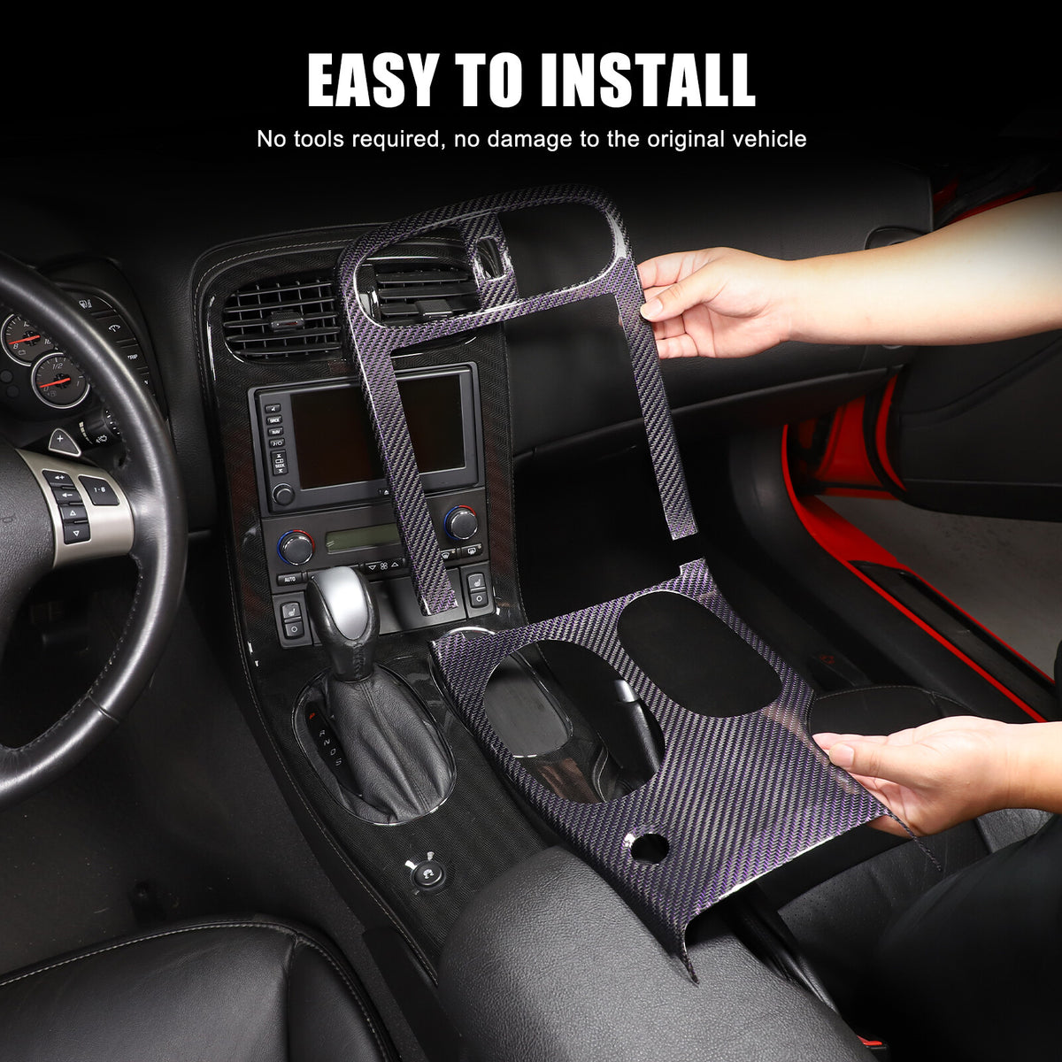 Real Carbon Fiber Interior Center Console Gear Trim For Corvette C6 2005-2013 3